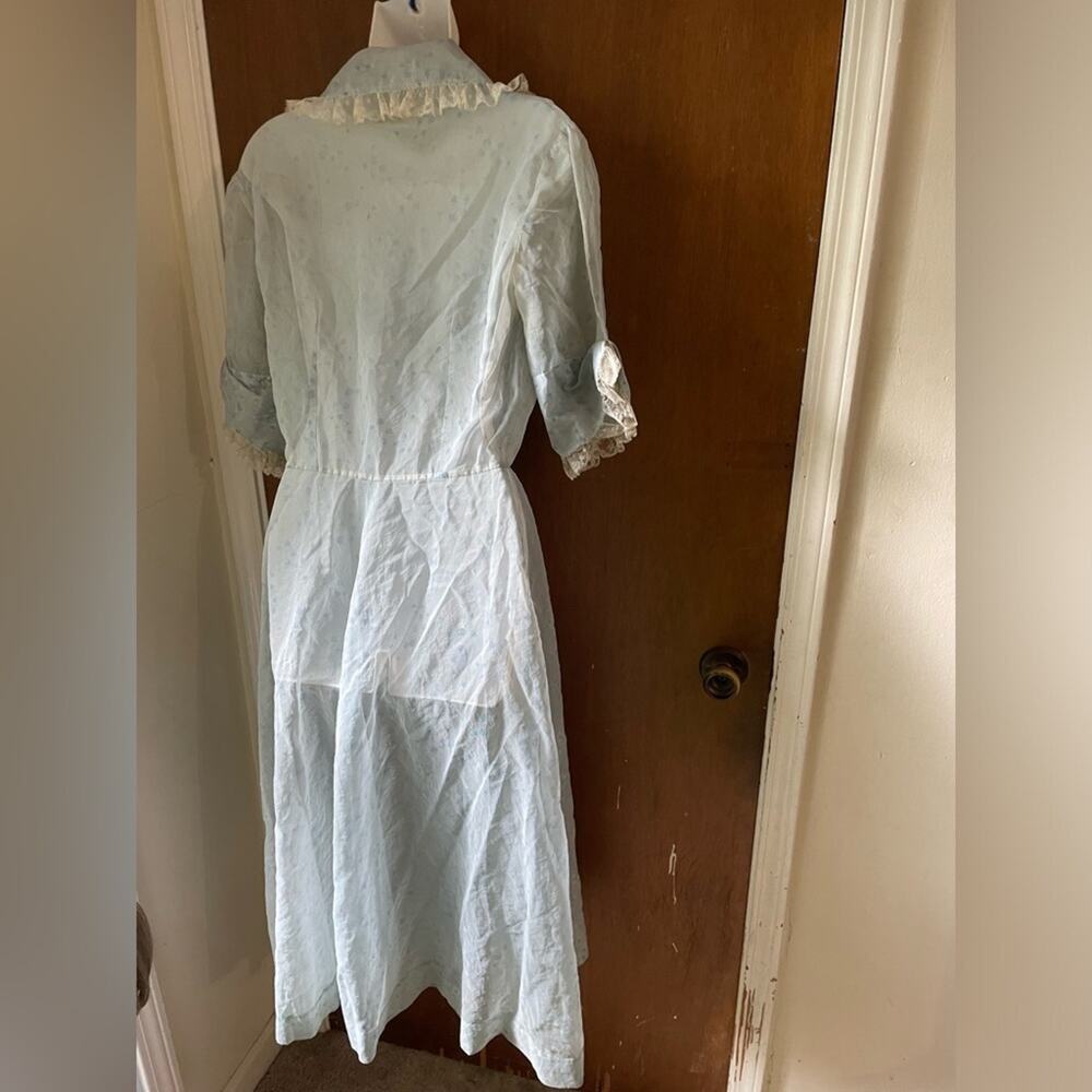 50s Bridgerton blue midi dress - Picture 6 of 8